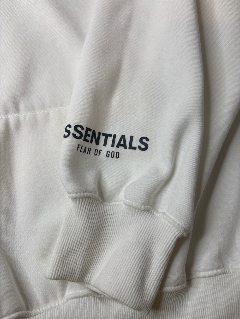 Men’s Essentials  Fear of God Oversized White Hoodie with Black Logo Size Small - Picture 2 of 9